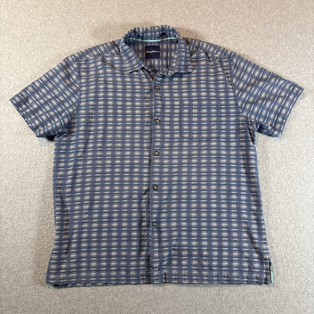 Tommy Bahama Short Sleeve‎ Button Up Blue Men's XL Silk/Cotton
